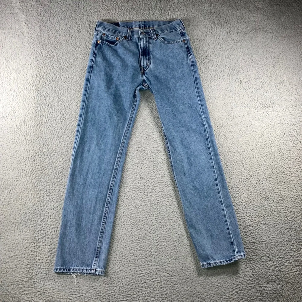 Levi 505 Straight Leg Jeans Mens 30x32 Blue Grunge Distressed Work Fit 30x30.5